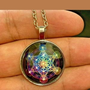 Sacred Geometry Pendant with Chain Necklace